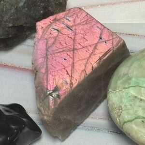 Sunset Labradorite polished face rough chunk